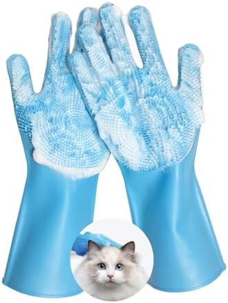 Pet Grooming Gloves, Silicone Bath Massage Gloves, Wet Dry by Unknown
