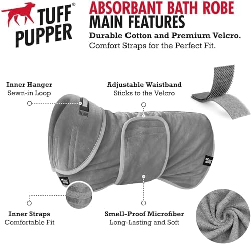 Tuff Pupper Fast Drying Dog Bath Robe | 800 GSM Plush Dog Towel - Image 2