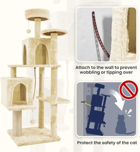 58.5inch Large Cat Tree Tower Condo - Image 5