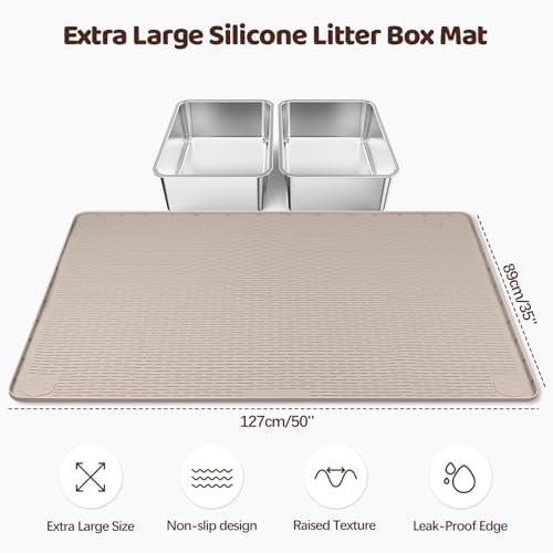 Silicone Cat Litter Mat for Litter Box 50”x35” Large Cat Mat - Image 2