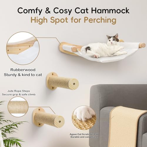 Cat Wall Hammock, Large Wall Shelves Bed and Scratcher Board - Image 2