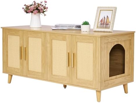 Homhedy Boho Cat Litter Box Enclosure by Homhedy