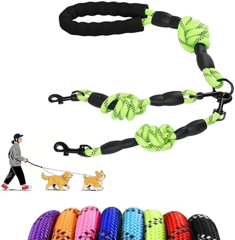 Dual Dog Leash - 360° Swivel No Tangle Walking Leash, Detachable Design by PawLuxe