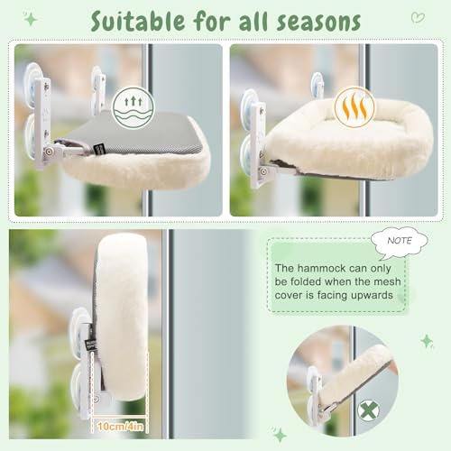 Sunhoo 2PCS Cat Window Perch Hammock Cordless Kitty Sunny Bed Seat Window Sill - Image 4