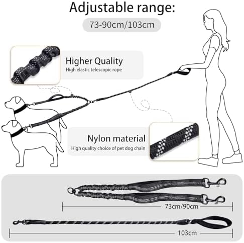 Double Dog Leash, 18~120 Lbs, No Tangle - Image 4