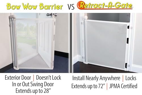 Bow Wow Barrier 28-Inch Café Retractable Exterior-Door Barrier - Image 5