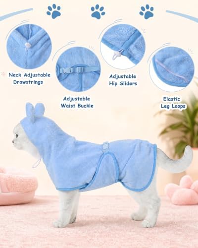Dog Bathrobe Absorbent Microfiber Pet Drying Robe - Image 4