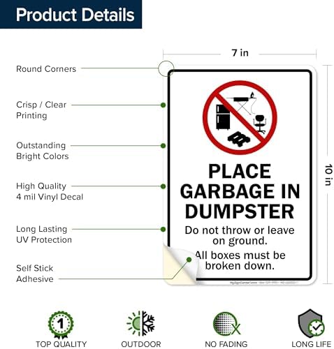 Place Garbage Inside Dumpster Do Not Throw Or Leave On Ground All Boxes - Image 6
