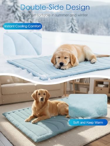 BECEMURU Cooling Mat for Large Dogs, Q-Max＞0.46 Thick Breathable Crate Pad - Image 4