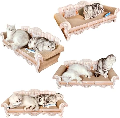 miwoowim 31.5" Extra Large Cat Scratcher Sofa, Durable Cardboard Lounge Bed - Image 5