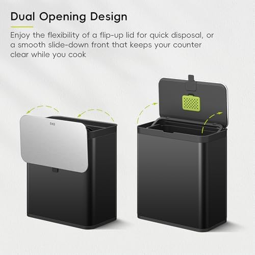 EKO Kitchen Compost Bin, 7L / 1.85 Gal Stainless Steel - Image 4