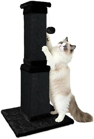 Cat Scratching Post for Indoor Cats, 32Inch Sisal Cat Scratcher by AGYM