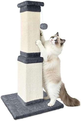 Cat Scratching Post for Indoor Cats, 32Inch Sisal Cat Scratcher by AGYM