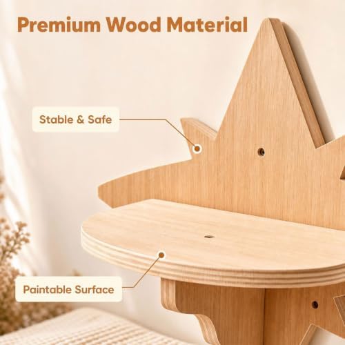 Moon & Star Cat Wall Shelves, Cat Wall Furniture, Indoor Cat Tree Set - Image 4