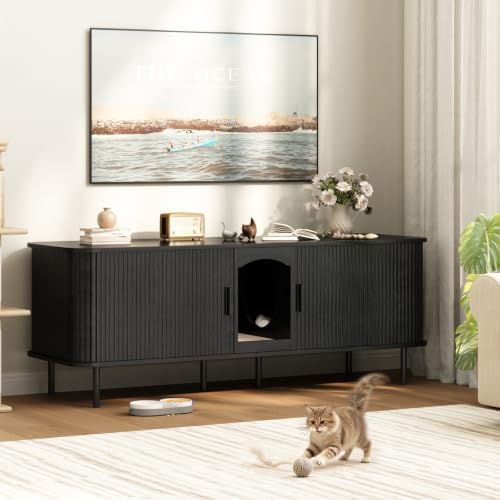 Double Cat Litter Box Enclosure Furniture - Image 6
