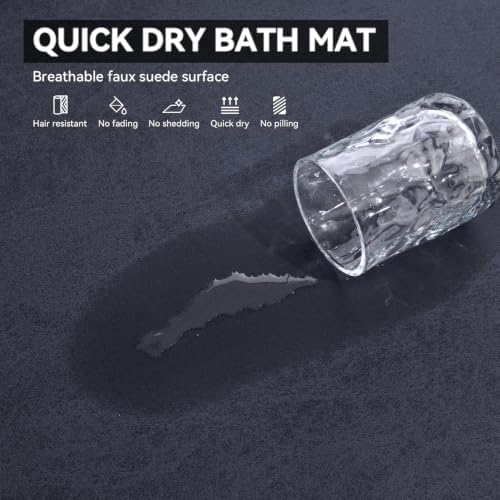 MontVoo -Bath Mat Rug-Rubber Backing Non Slip Quick Dry Absorbent Thin Bathroom - Image 3