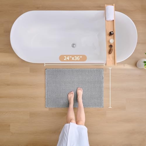 ILANGO Upgraded Waffle Bath Rug 24x36, Super Absorbent Non Slip Bath Mat - Image 2
