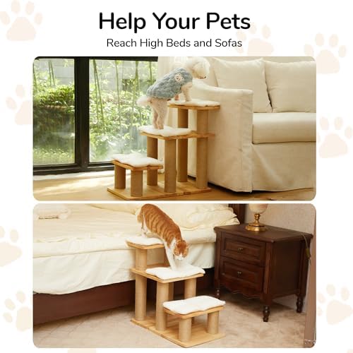 FUKUMARU Dog Stairs, Solid Wood Pet Stairs - Image 3