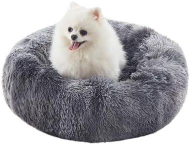 23 in Faux Fur Fluffy Donut Dog Bed by BedStillLoveStill