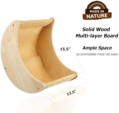 HAPYKITYS Cat Window Perch, Plywood Moon Bed - Image 6
