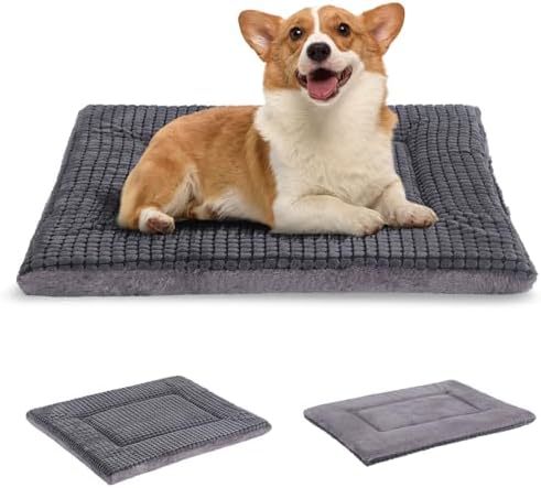 BVAGSS Reversible Dog Crate Pad, Memory Foam Pet Bed Mat, Soft Warm Machine by BVAGSS
