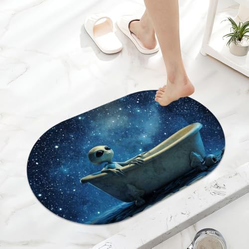 Alien-Sitting in Bathtub-Super Absorbent Quick-Drying Bathroom Mat Rug - Image 6