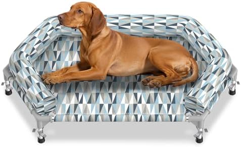 Elevated Dog Bed with Bolster, Raised Cooling Orthopedic Dogs Cot Medium by Unknown