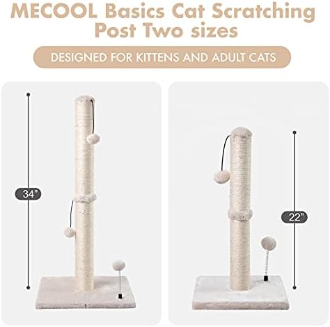 MECOOL 34” Tall Cat Scratching Post Premium Basics Kitten Scratcher Sisal - Image 6