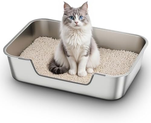 Qiuma Stainless Steel Cat Litter Box by Unknown
