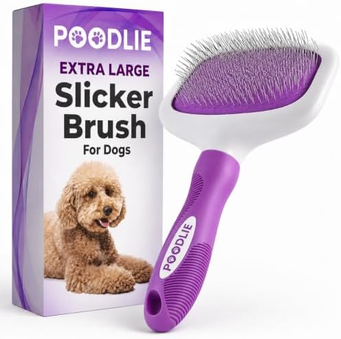 Poodle Pet Slicker Brush Large Size by Poodlie