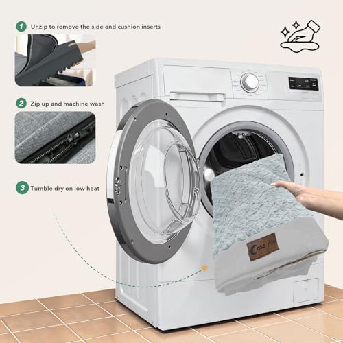 Orthopedic Dog Bed for Extra Large Dogs, Light Grey - Image 7