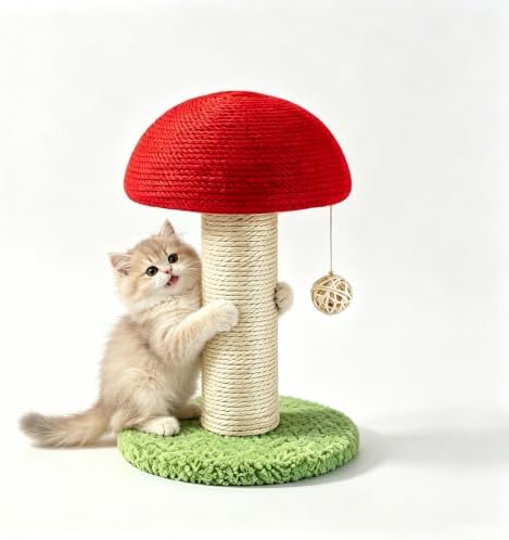 Mini Mushroom Sisal Cat Scratching Post by Flibaluly