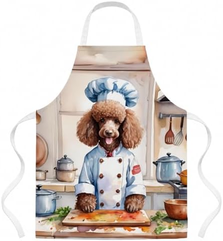 Caroline's Treasures Chocolate Poodle The Chef Apron Cooking Kitchen Server by CarolinesTreasures