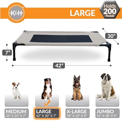 K&H Outdoor Elevated Dog Bed, Cooling Raised Dog Bed, Large 42x30in - Image 3