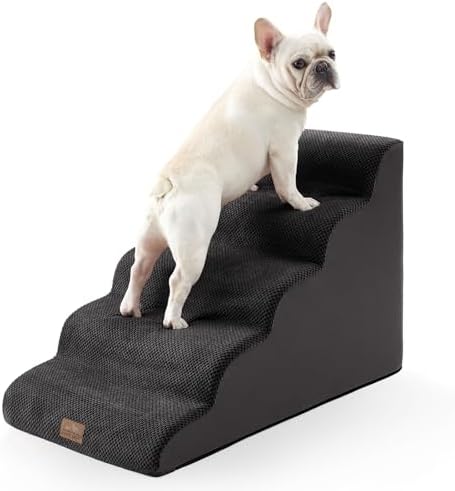 COZY KISS Extra Wide Dog Stair for Small Dog, 5 Step Pet Ramp for Bed by COZYKISS