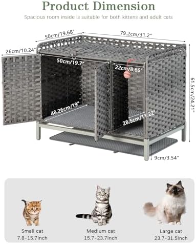 SETVSON Cat Litter Box Enclosure Furniture - Image 4
