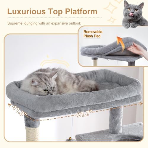 Heybly Cat Tree, 76-Inch Tall Heavy Duty Cat Tower - Image 5