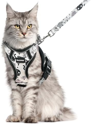 Halypet Cat Harness and Leash Set, Escape Proof Adjustable Harness by DOMoreWithYourPet