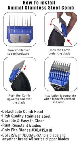 Dog Stainless Steel 8 Color Comb Compatible - Image 3