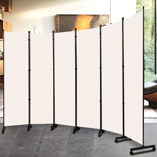 Room Divider 6 Panel-132''Wide Folding Privacy Screen, Large Partition Wall by HOMSCREENER