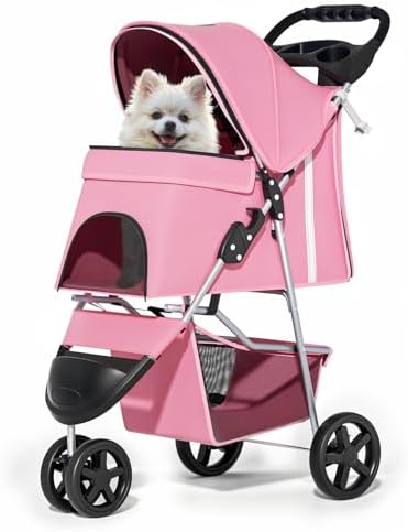 MoNiBloom Pet Stroller for Small/Medium Dogs and Cats up to 33 lbs by Monibloom