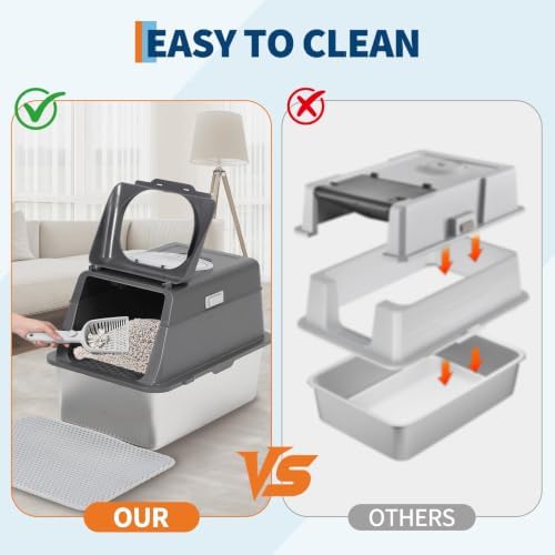 55L Stainless Steel Cat Litter Box - Image 3