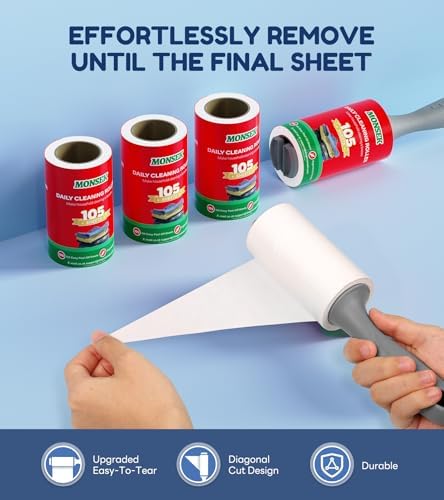 MONSEK 4X Extra Sticky Lint Roller - Image 4
