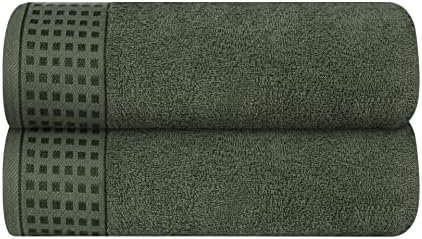 GLAMBURG 100% Cotton 2 Pack Oversized Bath Towel Set 28x55 Inches, Ultra Soft by GLAMBURG