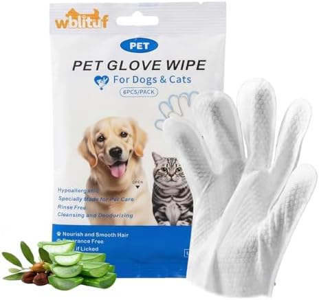 Pet Cleaning Gloves | Extra Thick Disposable Grooming Gloves by WBLITUF