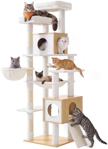 Feandrea Tall Cat Tree, 8-Tier Wood Tower by FeandreabySONGMICSHOME