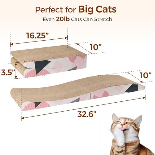 ComSaf Foldable Cat Scratcher Bed, Cardboard Scratch Pad - Image 2
