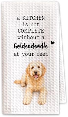 Goldendoodle Kitchen Towel, Funny Dog Lover Kitchen Decor by SHESCRZIONU