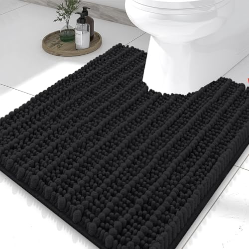 Smiry Bathroom Toilet Rugs U Shaped 24X20, Chenille Bath mats by Smiry