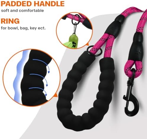 Taglory Rope Dog Leash for Medium Large Dogs, 5 FT Padded Handle - Image 4